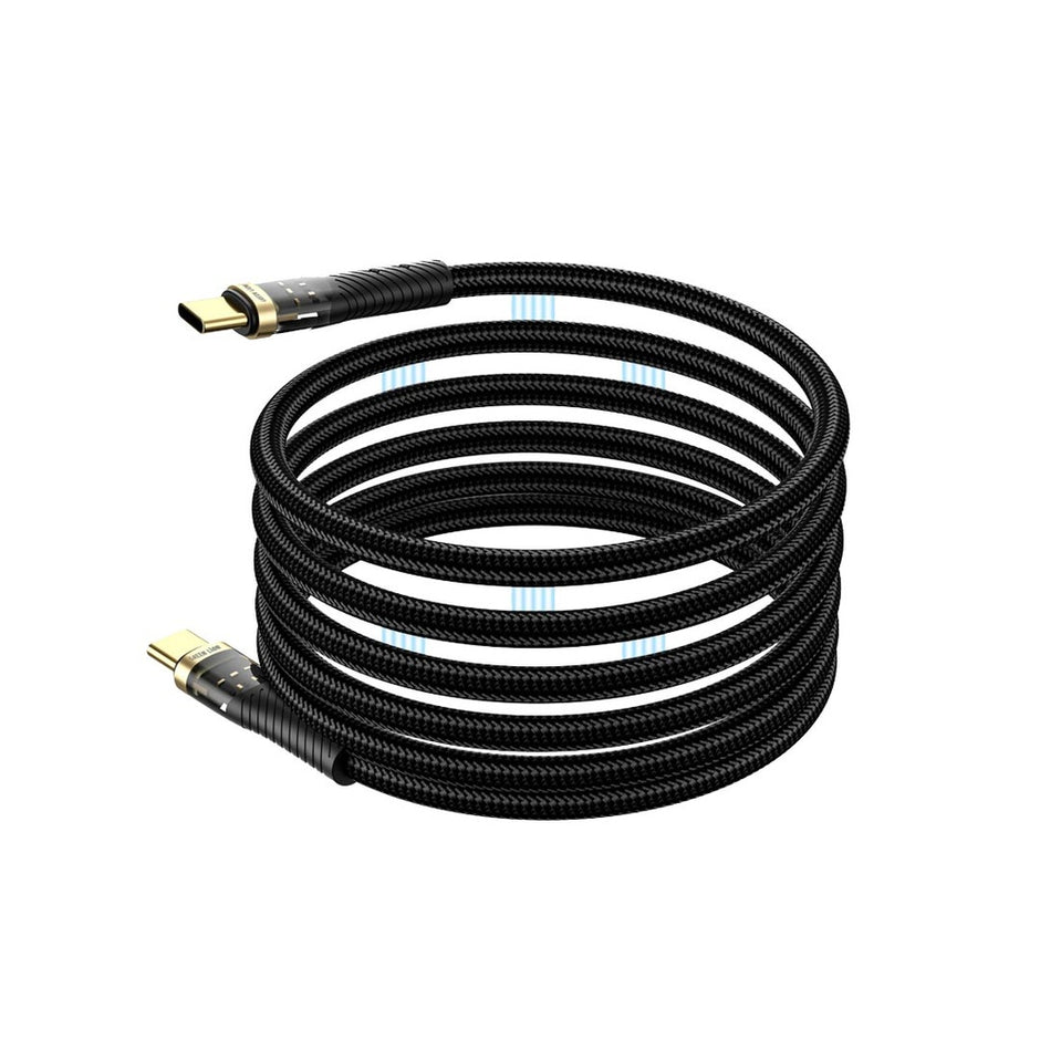 כבל מגנטי Green Lion USB-C ל-USB-C – שחור