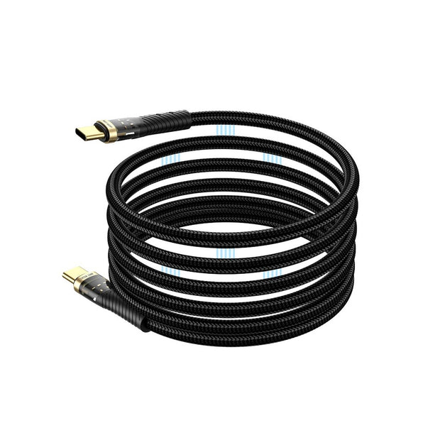 כבל מגנטי Green Lion USB-C ל-USB-C – שחור