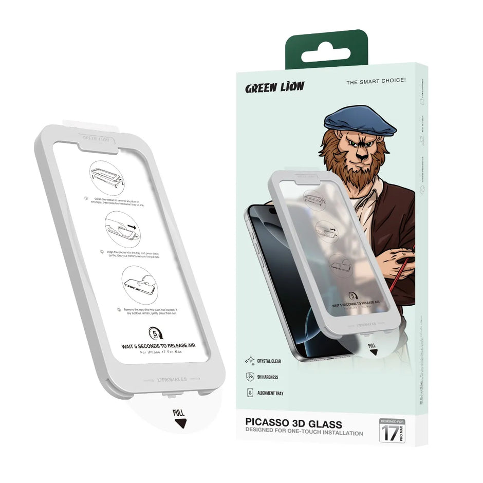 מגן מסך זכוכית תלת־ממדי Green Lion Picasso 3D Glass לאייפון 17