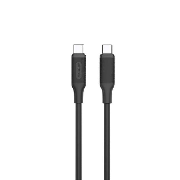 כבל טעינה Green Lion USB-C ל-USB-C עשוי PVC באורך 1 מטר – 60W – שחור