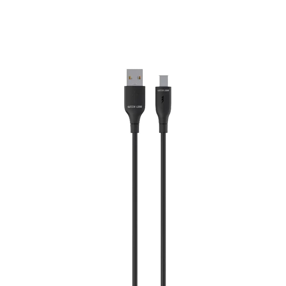 כבל טעינה Green Lion USB-A ל-USB-C עשוי PVC – שחור