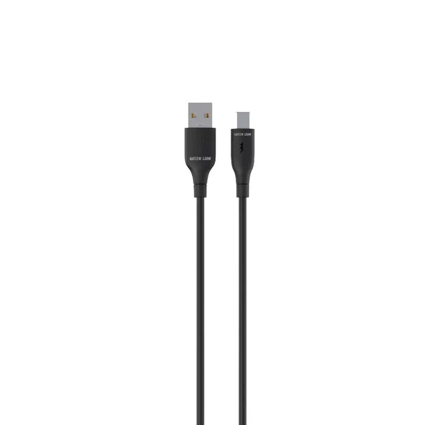 כבל טעינה Green Lion USB-A ל-USB-C עשוי PVC – שחור