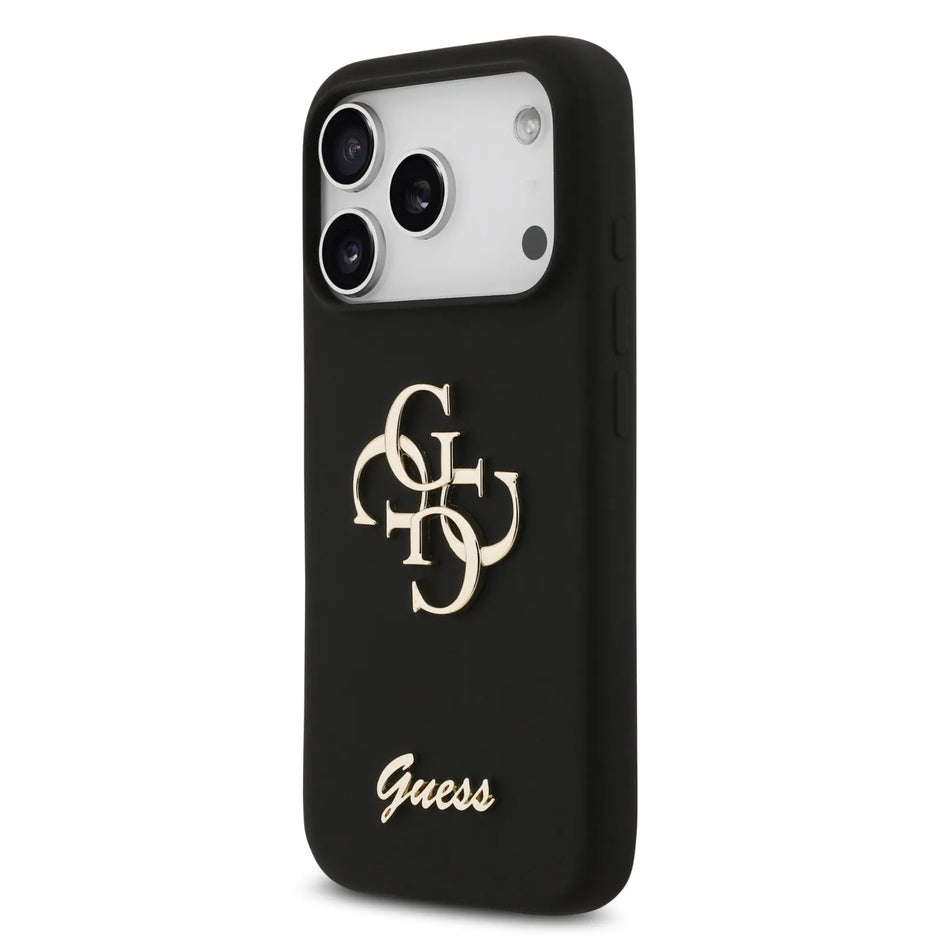 Guess Luxury Liquid Silicone Case – iPhone 17 Pro Max | Black