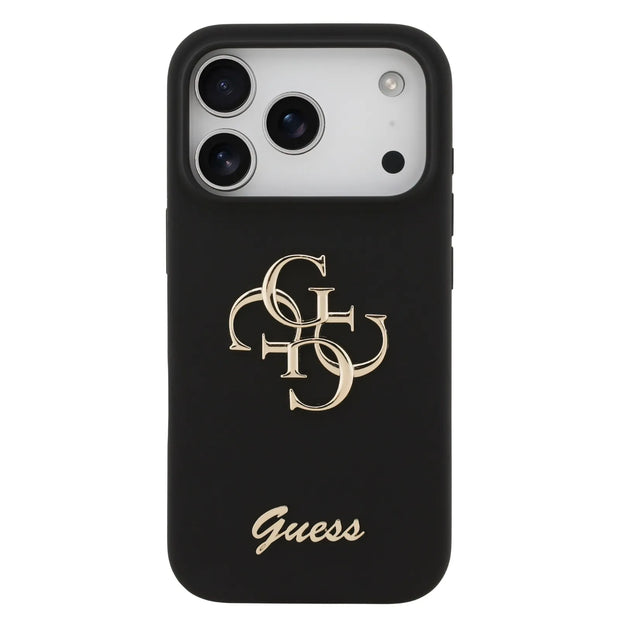 Guess Luxury Liquid Silicone Case – iPhone 17 Pro Max | Black