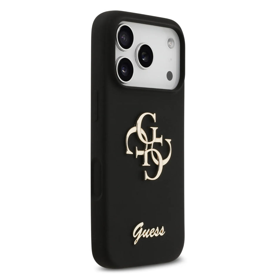 Guess Luxury Liquid Silicone Case – iPhone 17 Pro Max | Black