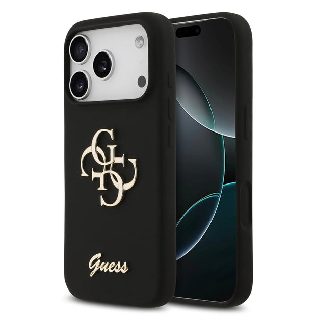Guess Luxury Liquid Silicone Case – iPhone 17 Pro Max | Black