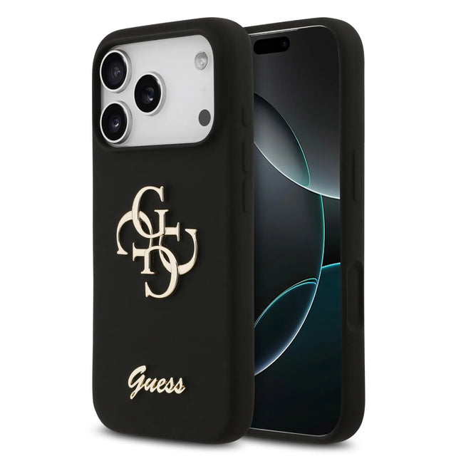 Guess Luxury Liquid Silicone Case – iPhone 17 Pro Max | Black