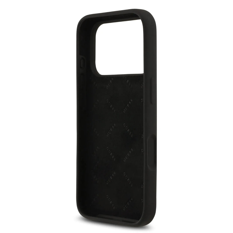 Guess Luxury Liquid Silicone Case – iPhone 17 Pro Max | Black