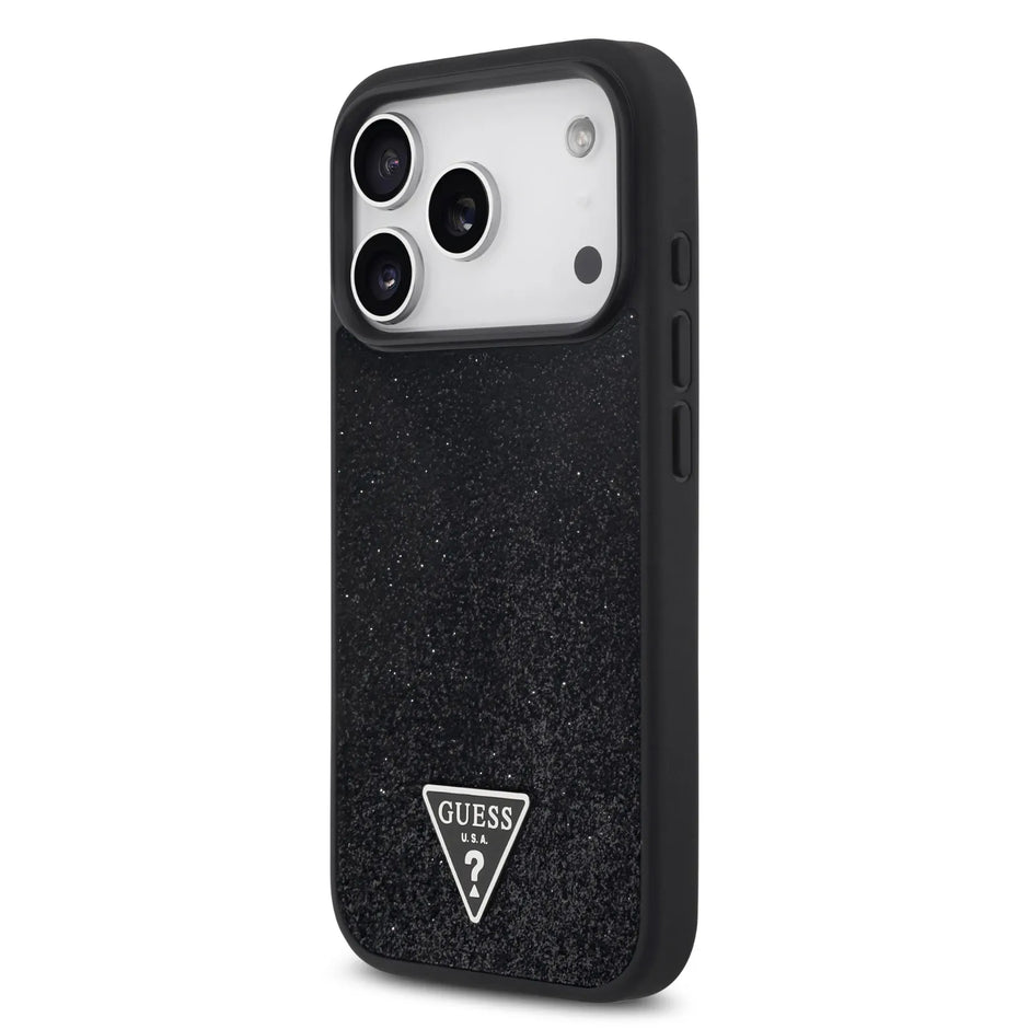 Guess Luxury MagSafe PU Leather Glitter Case – iPhone 17 Pro