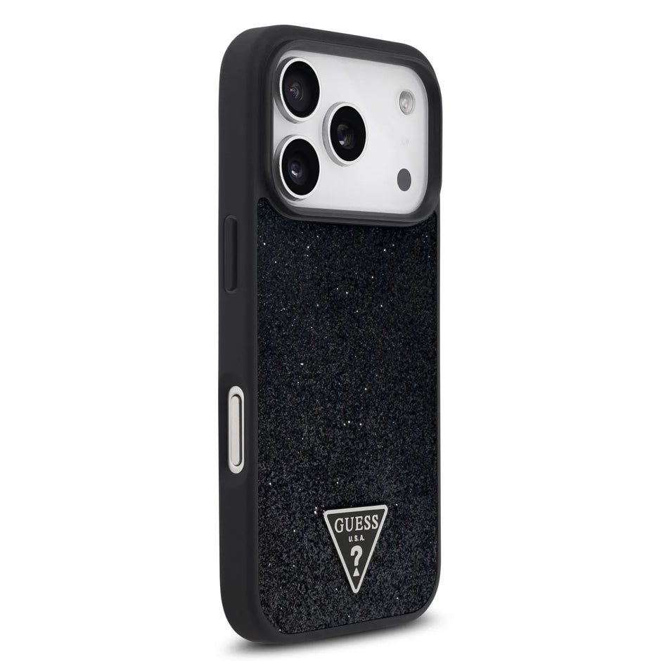 Guess Luxury MagSafe PU Leather Glitter Case – iPhone 17 Pro