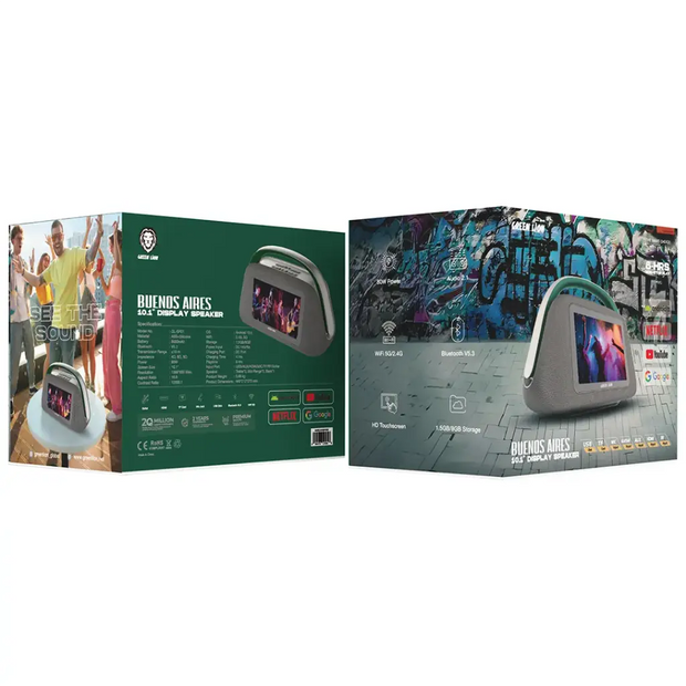 רמקול עם תצוגה Green Lion Buenos Aires – שחור 🔊🖤