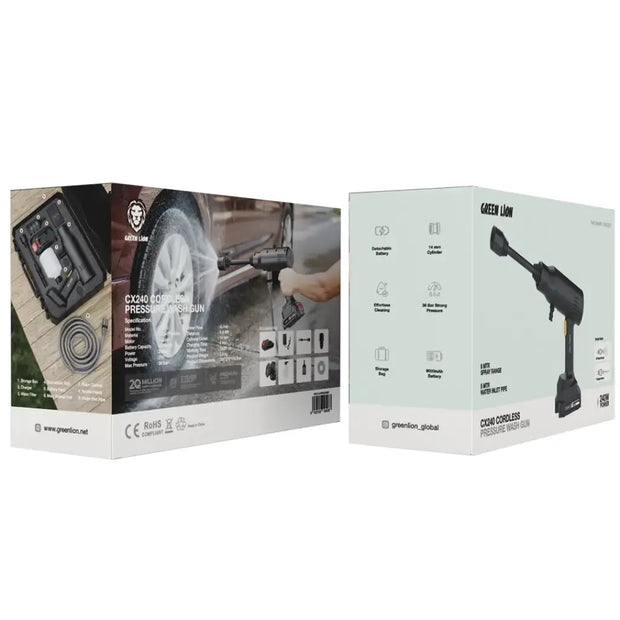 אקדח שטיפה אלחוטי Green Lion CX240 Cordless Pressure Wash Gun – שחור