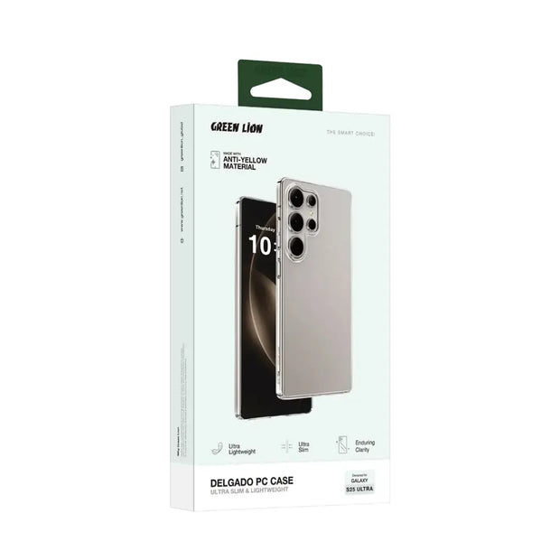 כיסוי קשיח Green Lion Delgado PC לסמסונג S25 Ultra – שקוף