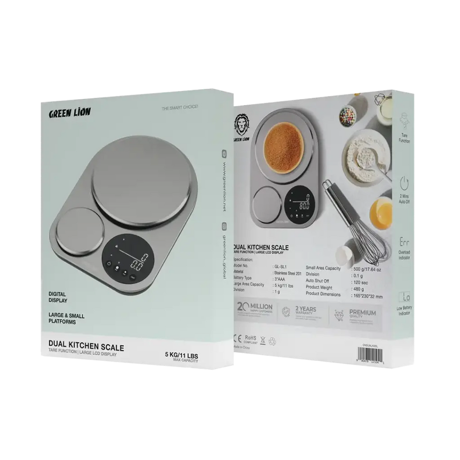 משקל מטבח דיגיטלי Green Lion Dual Kitchen Scale – כסף