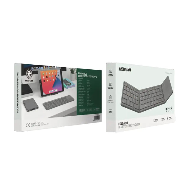 מקלדת בלוטות' מתקפלת Green Lion Foldable Bluetooth Keyboard – אפור ⌨️💼
