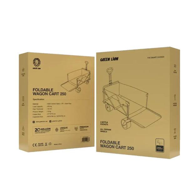 עגלה מתקפלת רב-תכליתית Green Lion Foldable Wagon Cart 250 – שחור