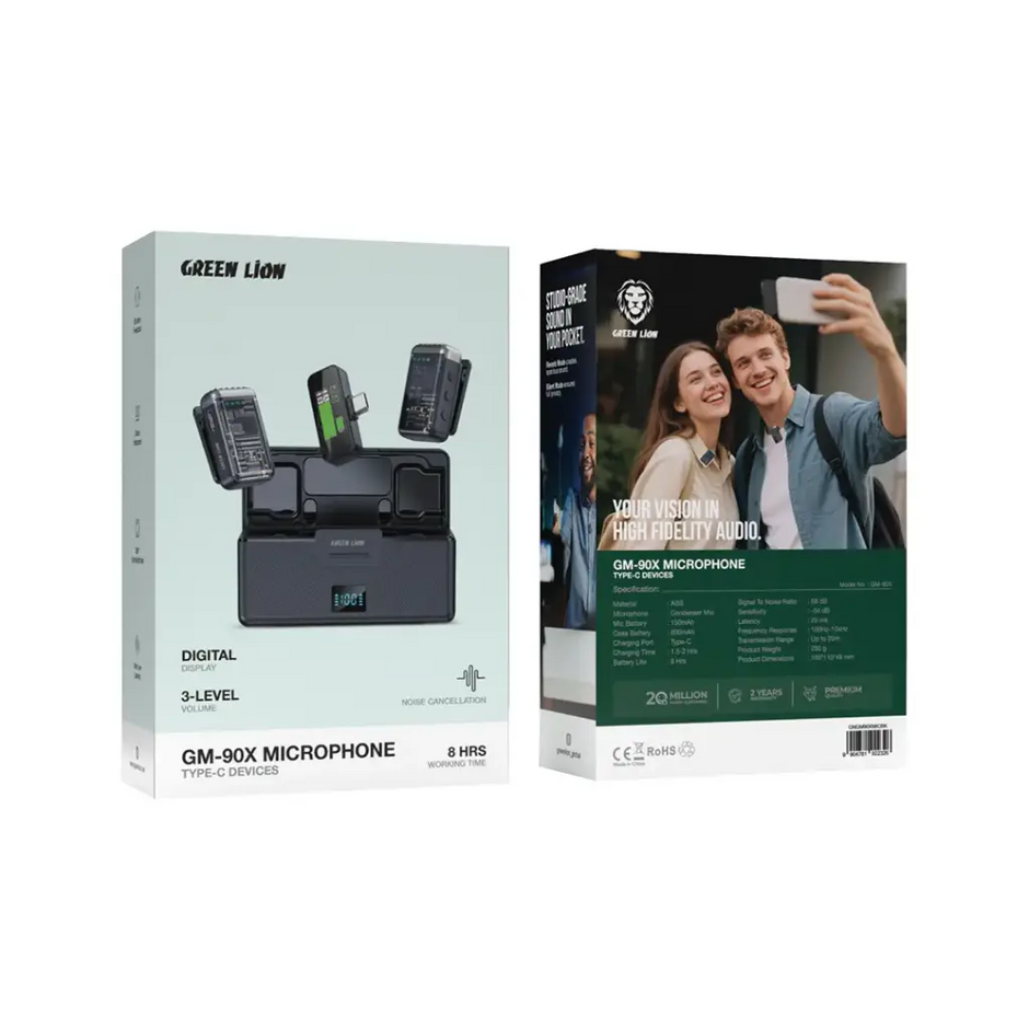 מיקרופון Green Lion GM-90X Type-C – שחור 🎤🖤