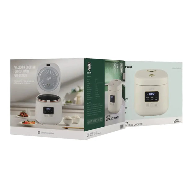 סיר אורז דיגיטלי Green Lion GRC-10 בנפח 2 ליטר – לבן