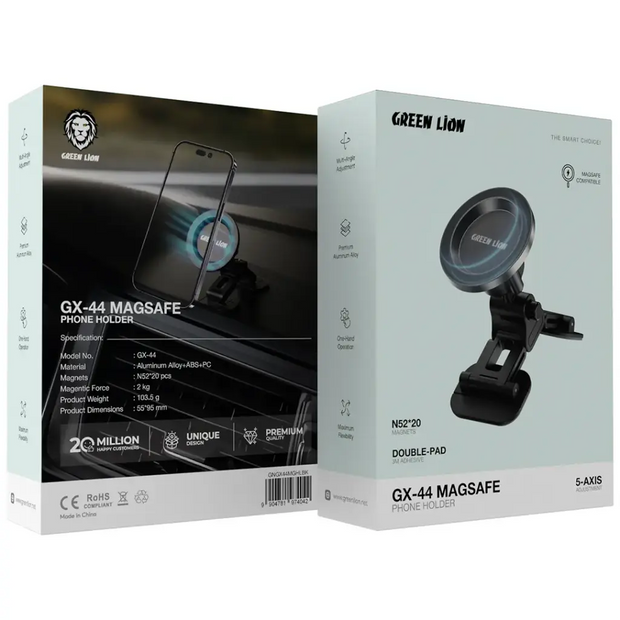 מחזיק טלפון מגנטי Green Lion GX-44 MagSafe Phone Holder – שחור