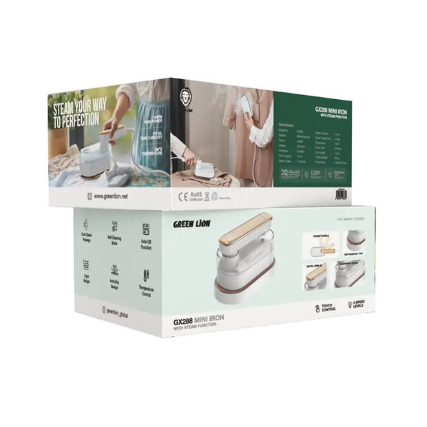 מגהץ מיני עם פונקציית קיטור Green Lion GX288 – לבן