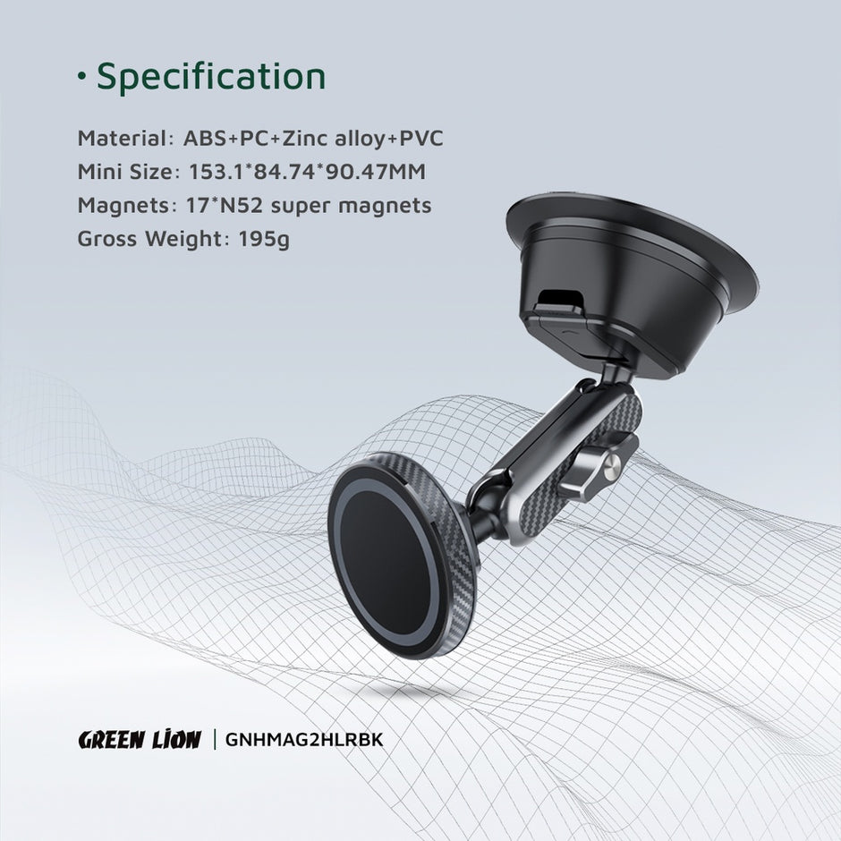 מחזיק טלפון מגנטי לרכב Green Lion Halo MagSafe 2 Car Holder – שחור