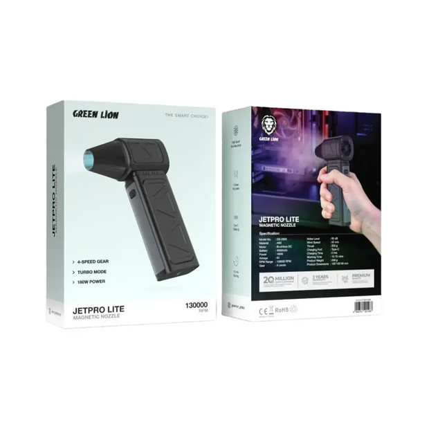 מייבש שיער Green Lion Jet Pro Lite עם פייה מגנטית – שחור