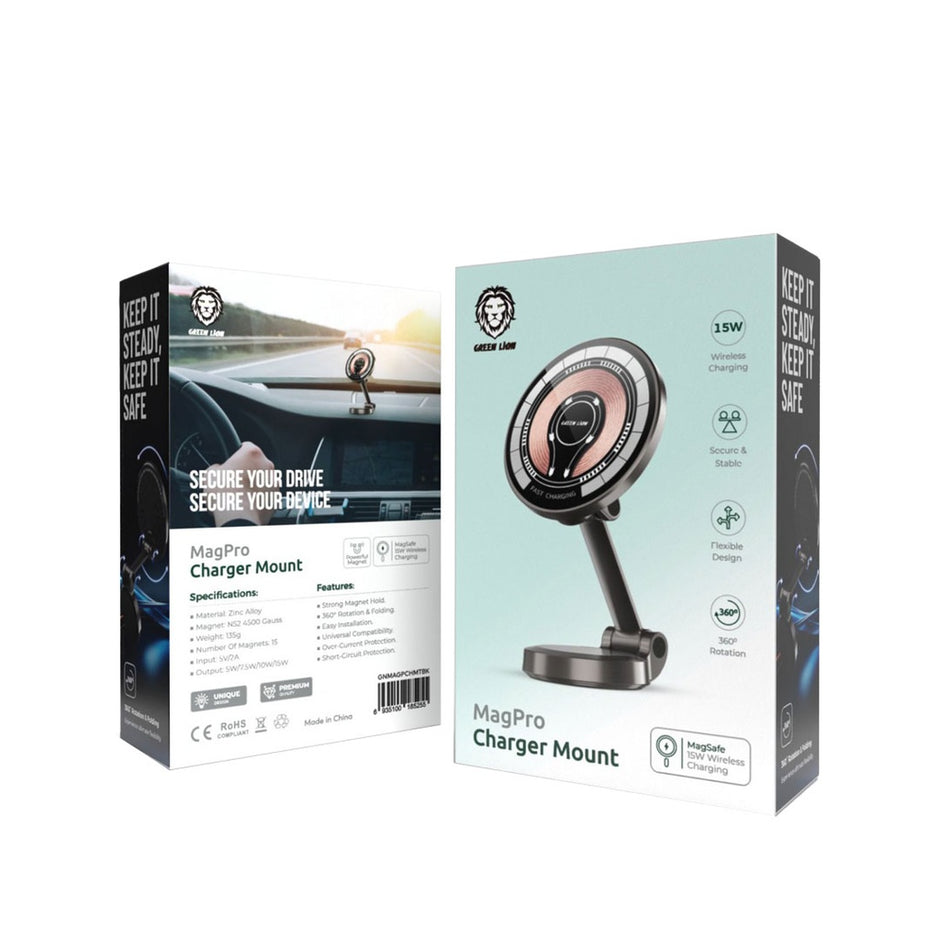 מחזיק טעינה מגנטי Green Lion MagPro Charger Mount – שחור