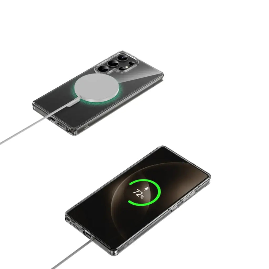כיסוי מגנטי שקוף Green Lion MagSafe Crystal Clear לסדרת Samsung S25 / S25 Plus / S25 Ultra – שקוף