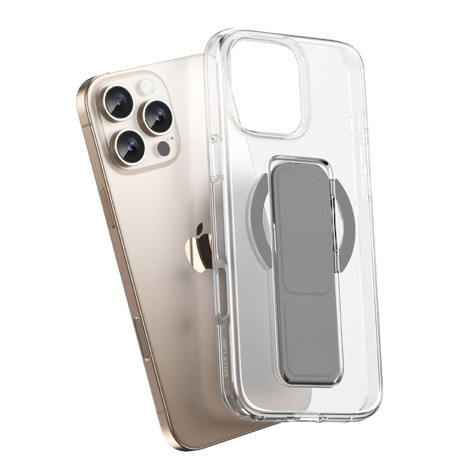 כיסוי עור מגנטי Green Lion MagSafe Leather Grip לאייפון 16 Pro / Pro Max – שחור