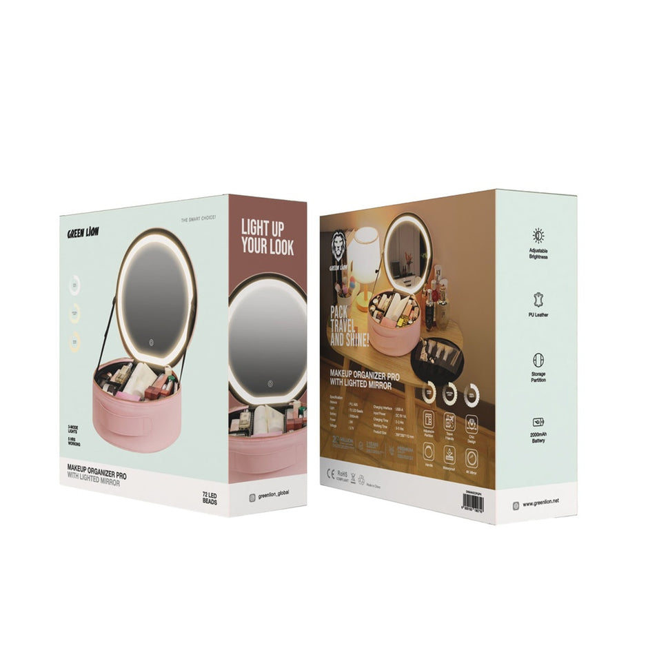 תיק איפור Green Lion Makeup Organizer Pro – ורוד 💄🎀