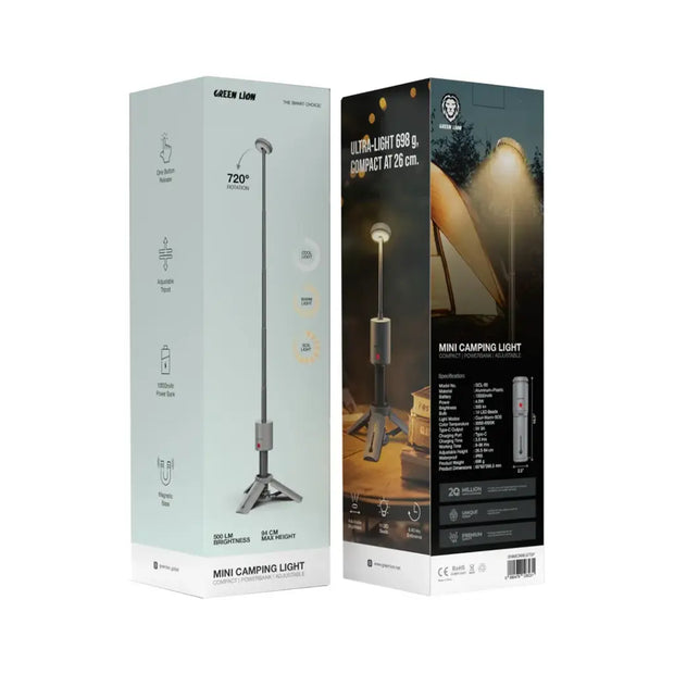 פנס קמפינג קומפקטי Green Lion Mini Camping Light – אפור 🔆