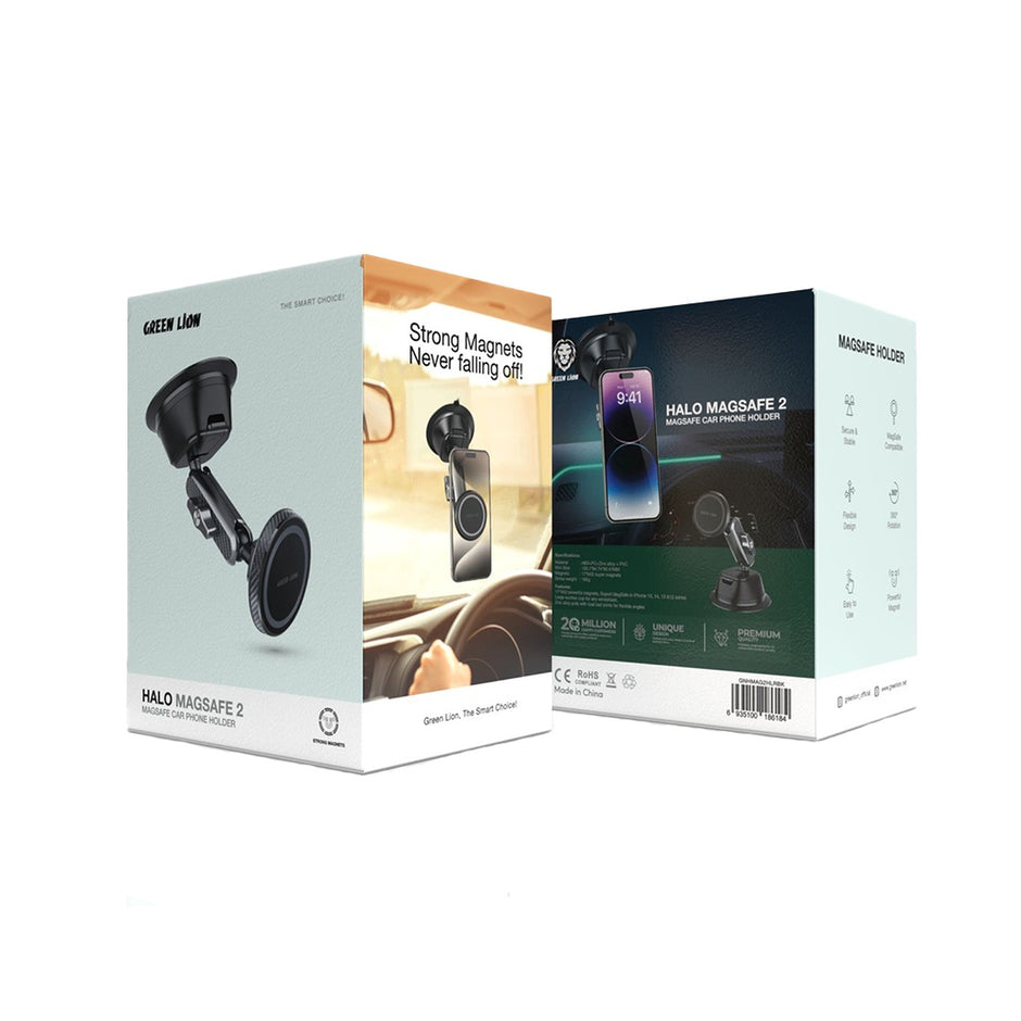 מחזיק טלפון מגנטי לרכב Green Lion Halo MagSafe 2 Car Holder – שחור