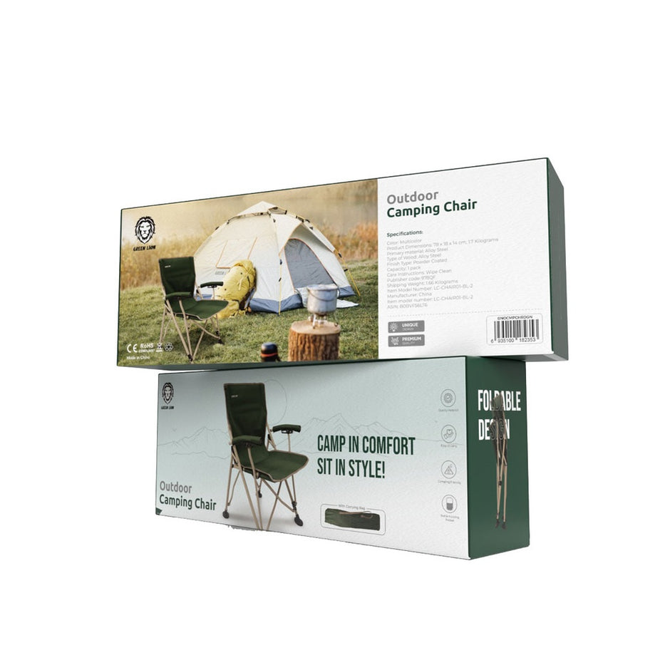 כיסא קמפינג Green Lion Outdoor Camping Chair – ירוק כהה 🪑🌲