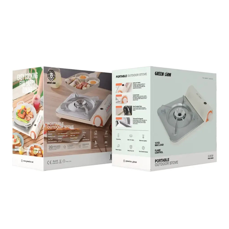 כיריים ניידות לשטח Green Lion Portable Outdoor Stove 3.5KW – בז’ 🔥🤎