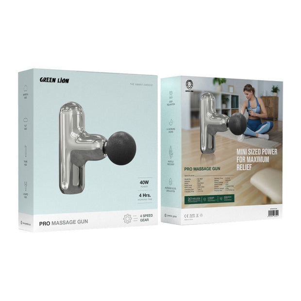 Green Lion Pro Massage Gun – Silver 🩶⚡