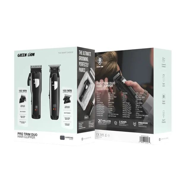 מכונת תספורת Green Lion Pro Trim Duo – שחור ✂️🖤