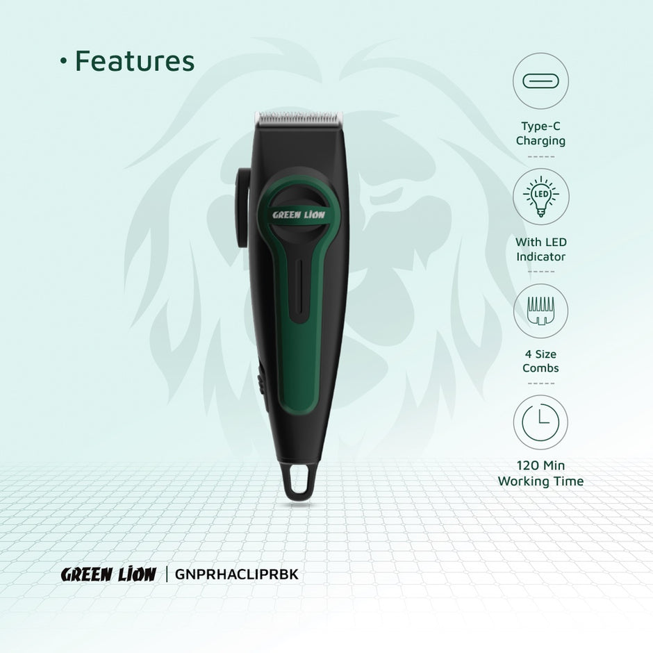 מכונת תספורת מקצועית Green Lion Professional Hair Clipper – שחור ✂️🖤