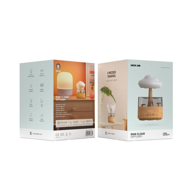 מפיץ ריח בעיצוב ענן גשם Green Lion Rain Cloud Diffuser – דמוי עץ