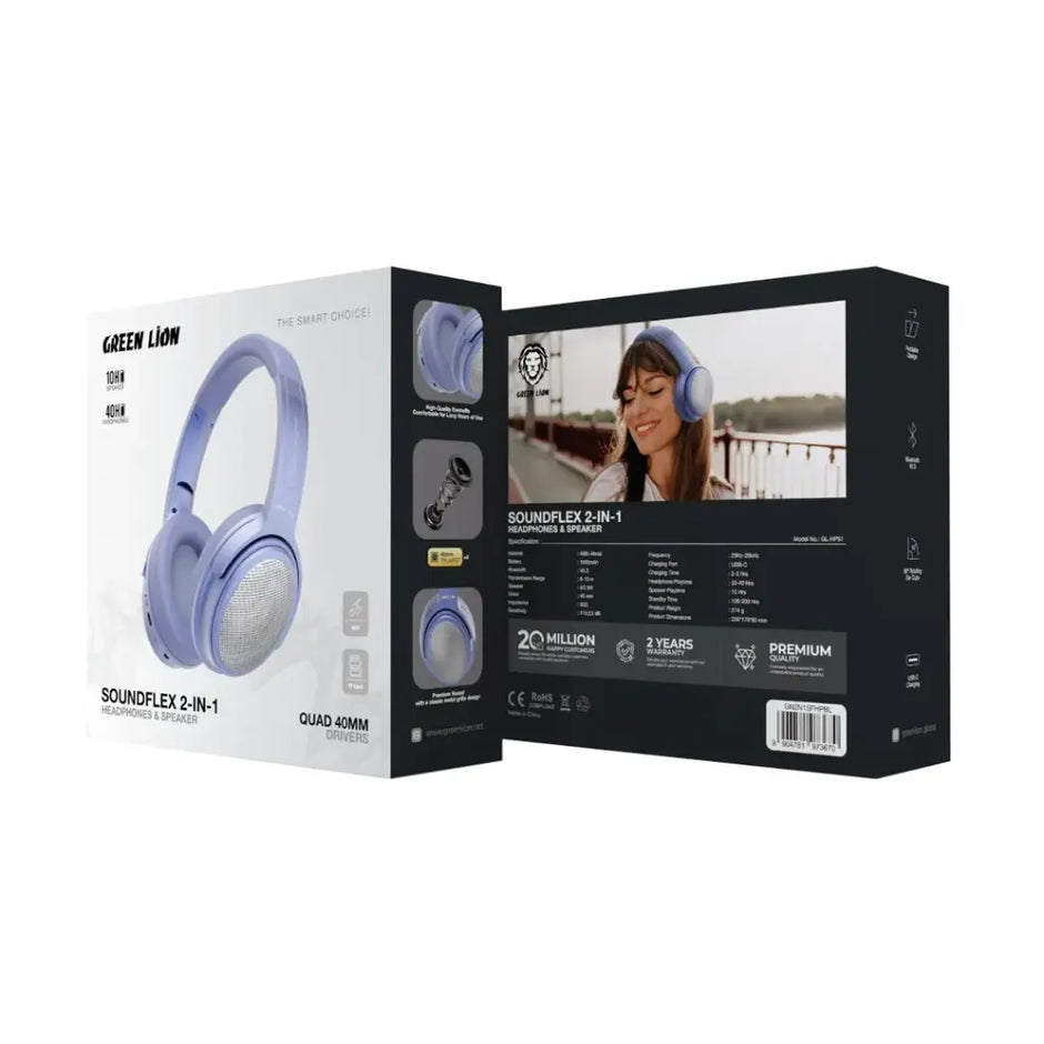 אוזניות ורמקול Green Lion SoundFlex 2-in-1 🎧🔊
