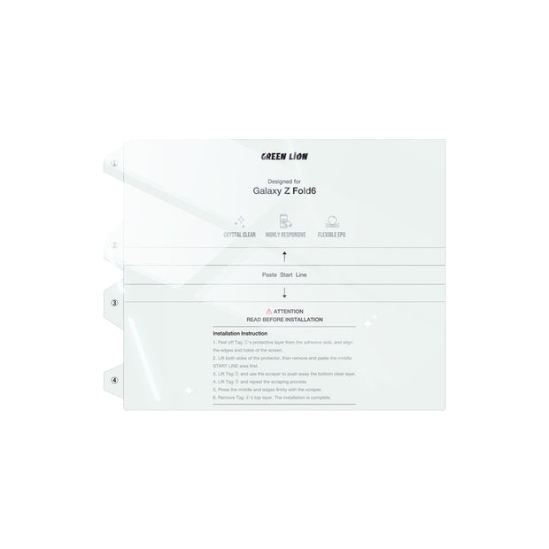 ערכת הגנה Green Lion Protection Pack לסמסונג Galaxy Z Fold 6 – שקוף 🔒📱