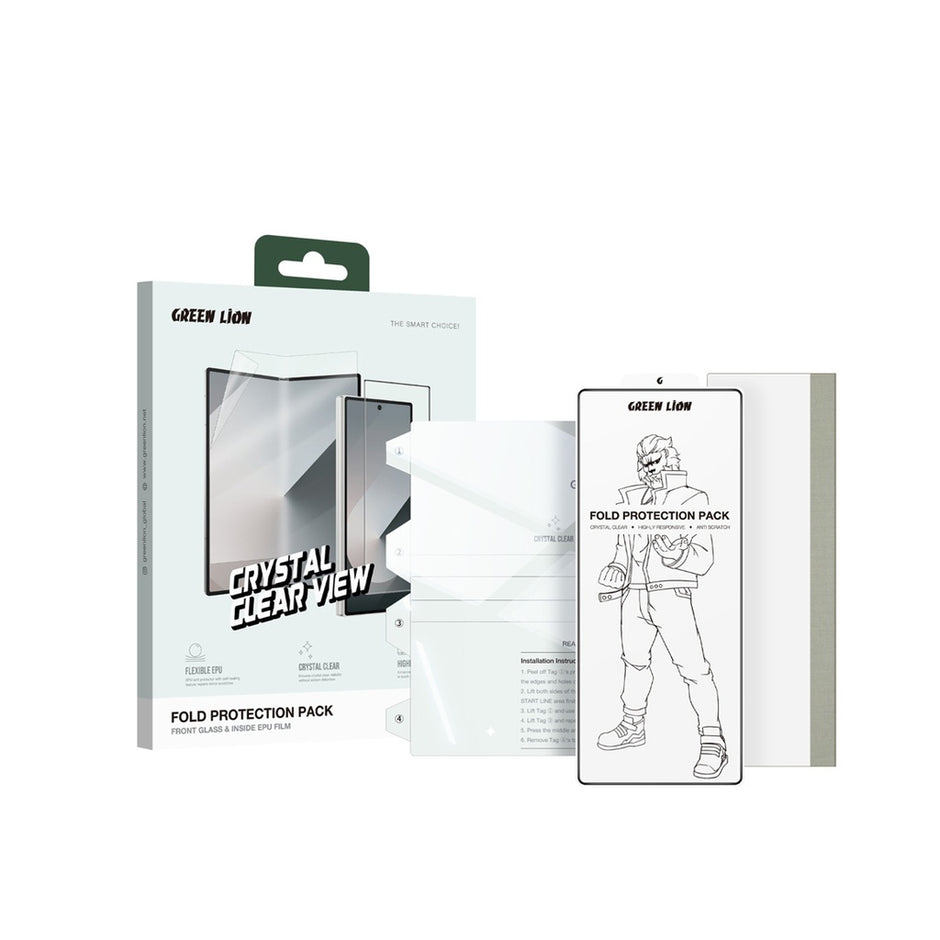 ערכת הגנה Green Lion Protection Pack לסמסונג Galaxy Z Fold 6 – שקוף 🔒📱