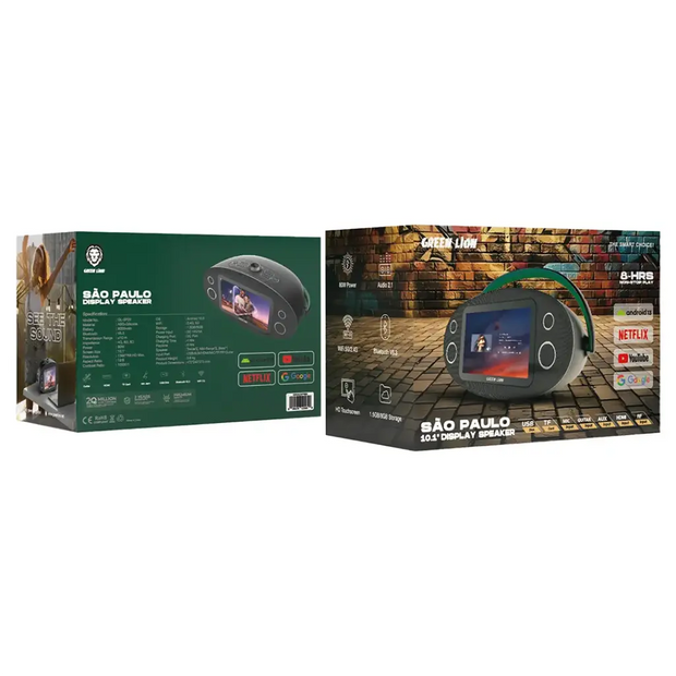 רמקול עם תצוגה Green Lion Sao Paulo – שחור 🔊🖤