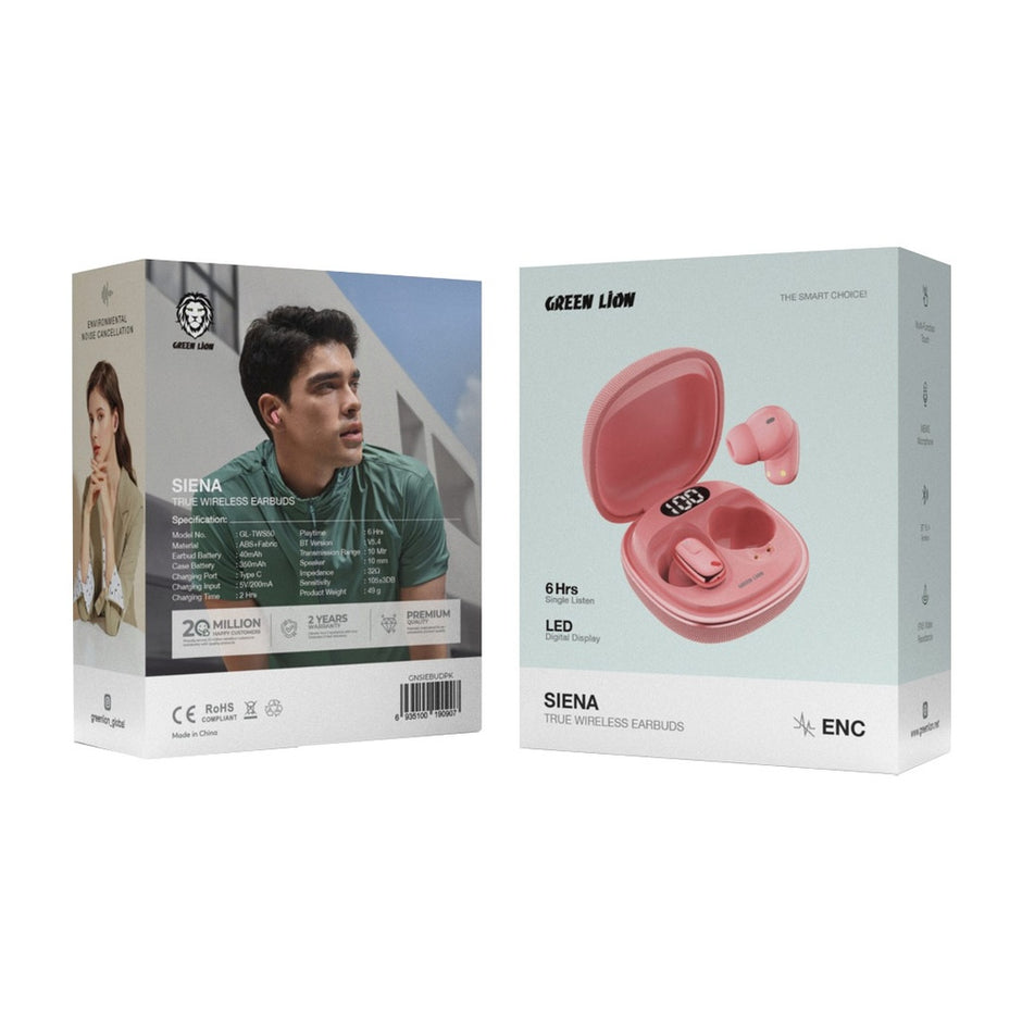 אוזניות אלחוטיות Green Lion Siena – True Wireless 🎧🤍