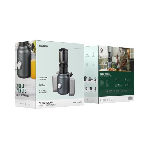 מסחטת מיצים איטית Green Lion Slow Juicer עם מנוע נחושת טהור – שחור