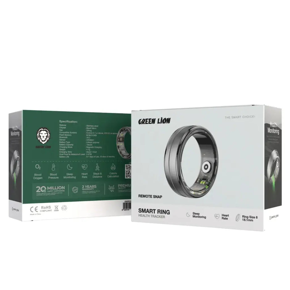 טבעת חכמה למעקב בריאות Green Lion Smart Health Tracker Ring – שחור