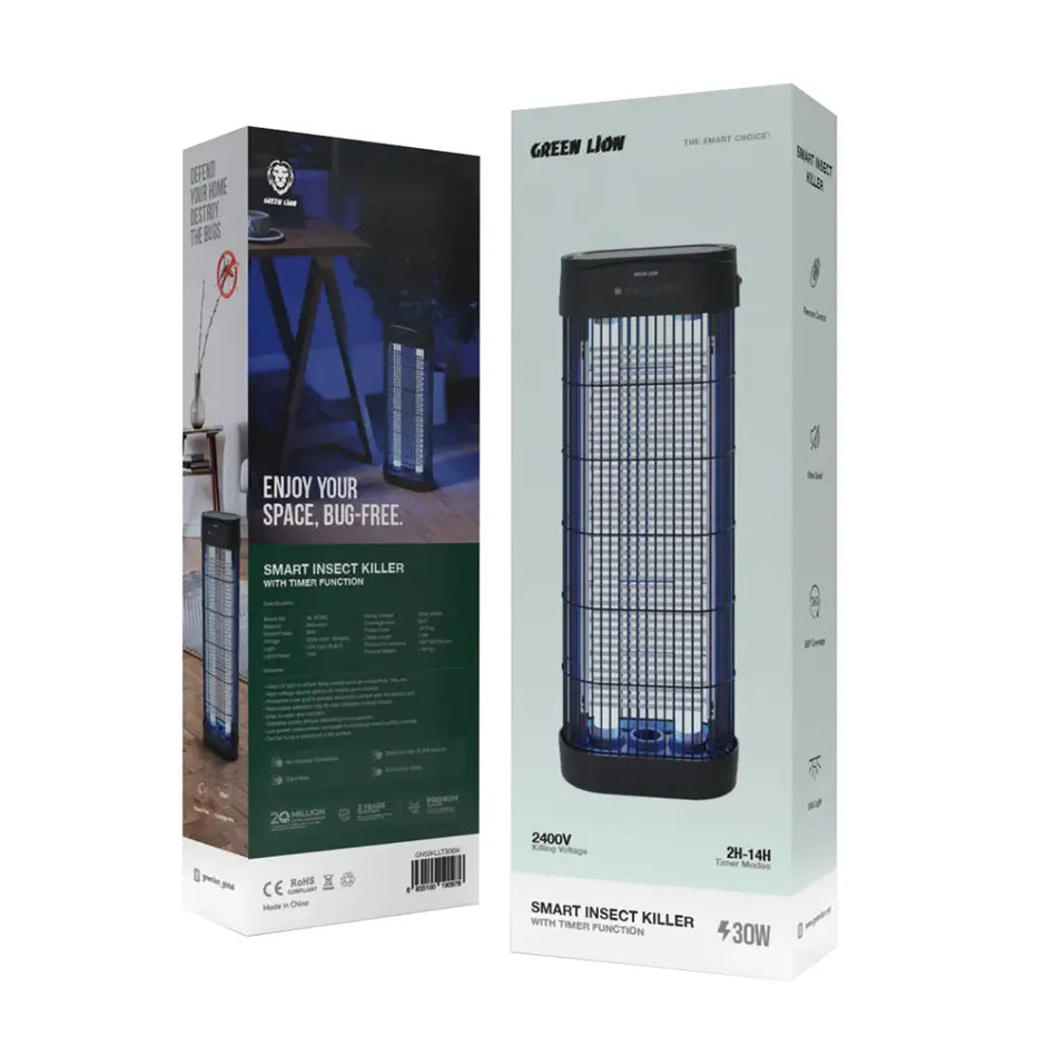 מחסל חרקים חכם Green Lion Smart Insect Killer עם טיימר – 30W – שחור