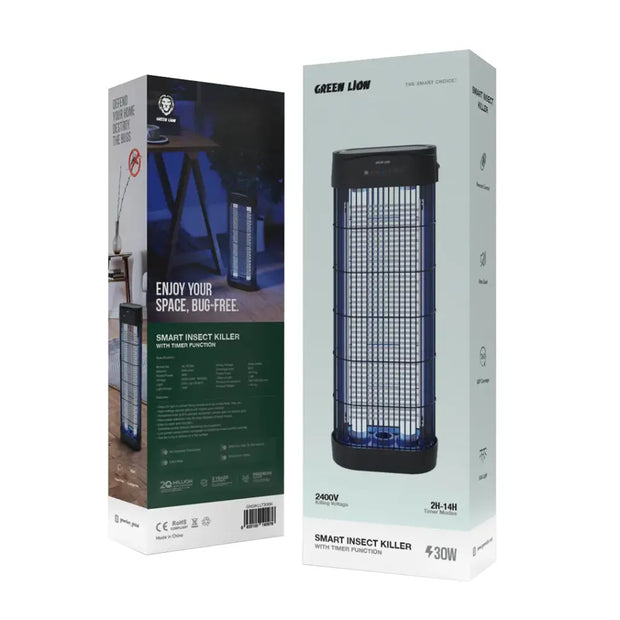 מחסל חרקים חכם Green Lion Smart Insect Killer עם טיימר – 30W – שחור