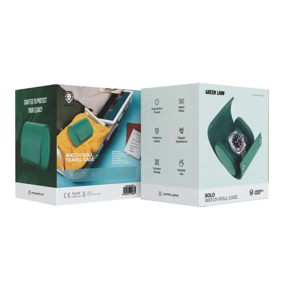 נרתיק שעון יוקרתי Green Lion Solo Watch Roll Case – Rolex Green