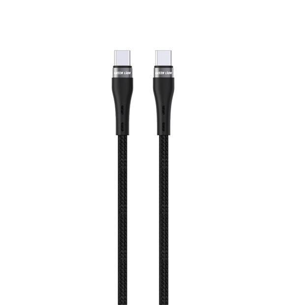 כבל קלוע Green Lion USB-C ל-USB-C – שחור