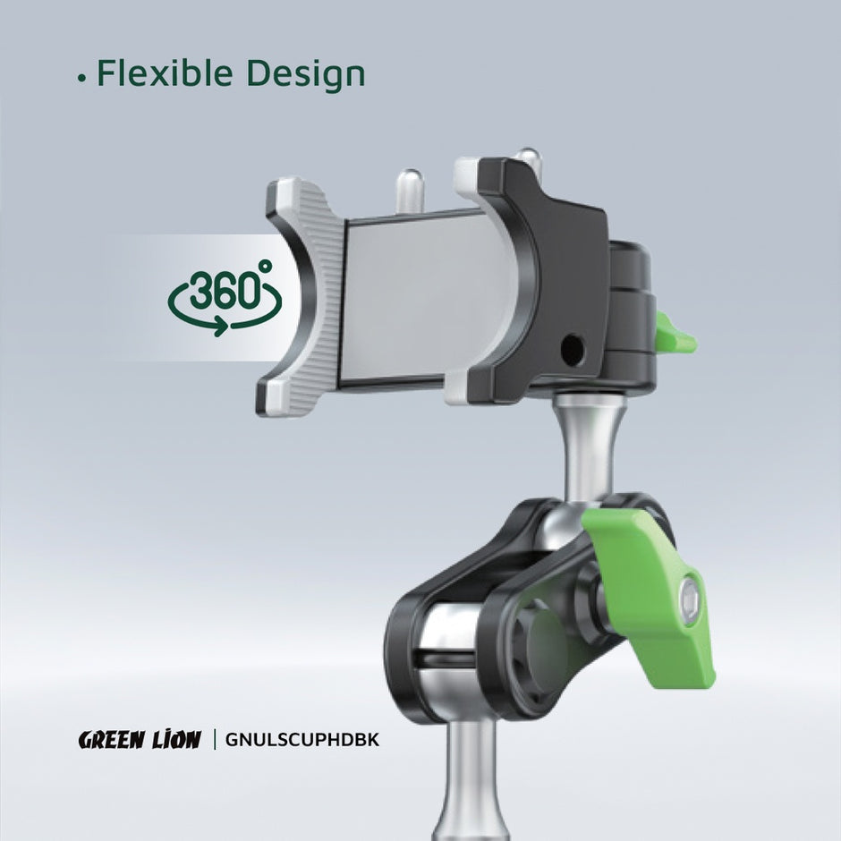 מחזיק טלפון אוניברסלי Green Lion Ultimate Phone Holder with Suction Cup Mount 4.5″–7.2″ – שחור